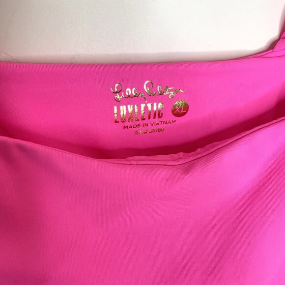 Lilly Pulitzer Luxletic Lucine Bra Tank Top Womens XL Pink Isle Bright UPF 50+ - Picture 3 of 8
